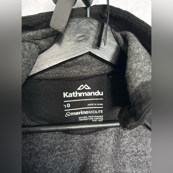 Kathmandu Wool Blend Long Sleeve Pullover Sweatshirt Charcoal Grey Size 10 - Picture 3 of 9